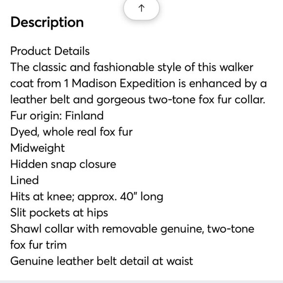 1 MADISON Expedition Walker Coat | Navy Blue | Removable Fox-Fur Collar | XL - Picture 9 of 9